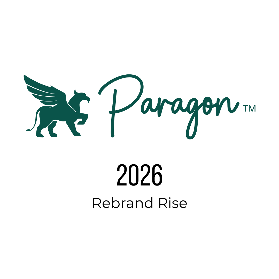 Paragon script wordmark, 2026 — Rebrand Rise